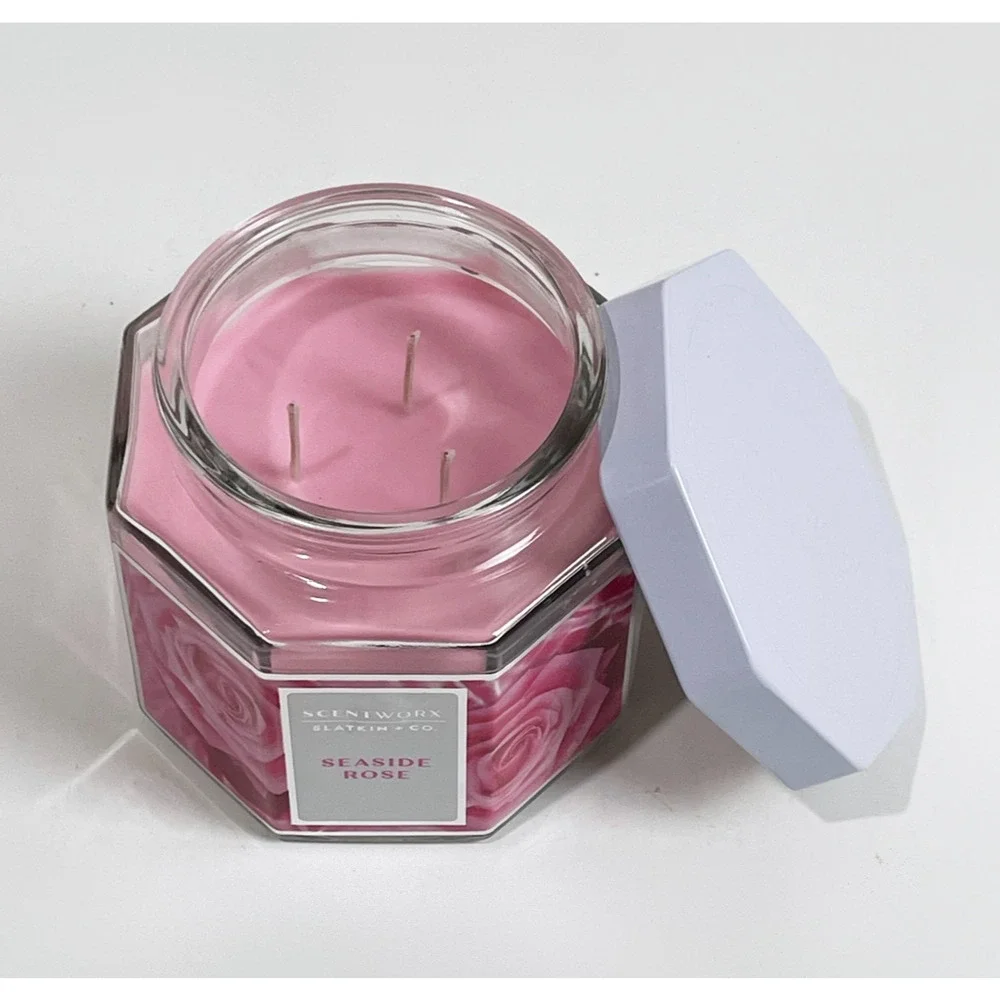 ScentWorx by Slatkin & Co. 3 Wick Jar Candle 14.5 oz - Seaside Rose